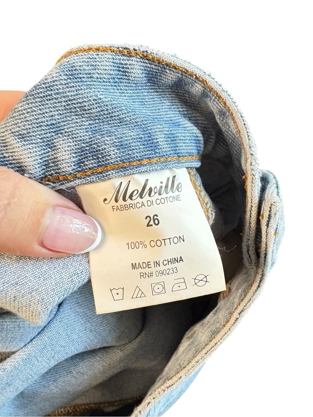Brandy Melville Denim Button Front Mini Skirt | High Rise Pocketed I Size: 26 - Picture 6 of 7